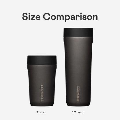Commuter Cup Travel Mug - Insulated Coffee Mug with Lid - Keeps Drinks Cold 18 Hours - 360° Spill-Proof Sip Lid - Holiday Gift - Great for Gifting Warmth - 17 oz - Burnt Wood