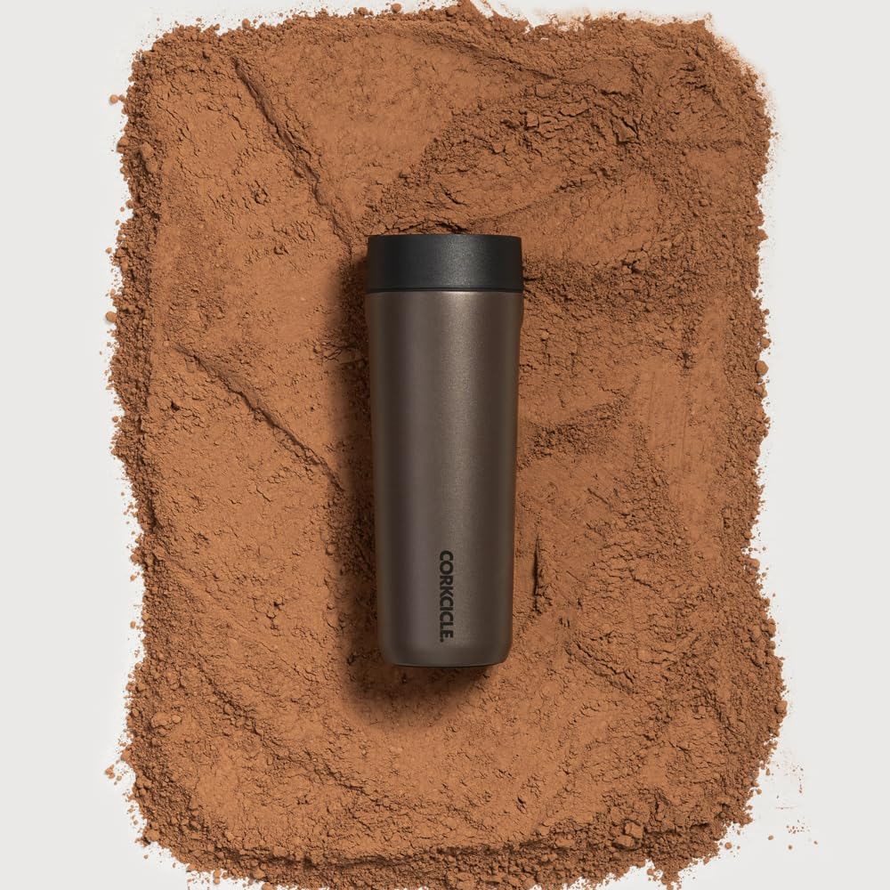 Commuter Cup Travel Mug - Insulated Coffee Mug with Lid - Keeps Drinks Cold 18 Hours - 360° Spill-Proof Sip Lid - Holiday Gift - Great for Gifting Warmth - 17 oz - Burnt Wood