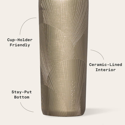 Commuter Cup Travel Mug - Insulated Coffee Mug with Lid - Keeps Drinks Cold 18 Hours - 360° Spill-Proof Sip Lid - Holiday Gift - Great for Gifting Warmth - 17 oz - Burnt Wood
