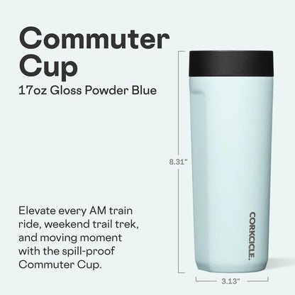 Commuter Cup Travel Mug - Insulated Coffee Mug with Lid - Keeps Drinks Cold 18 Hours - 360° Spill-Proof Sip Lid - Holiday Gift - Great for Gifting Warmth - 17 oz - Burnt Wood