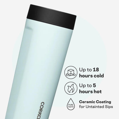 Commuter Cup Travel Mug - Insulated Coffee Mug with Lid - Keeps Drinks Cold 18 Hours - 360° Spill-Proof Sip Lid - Holiday Gift - Great for Gifting Warmth - 17 oz - Burnt Wood