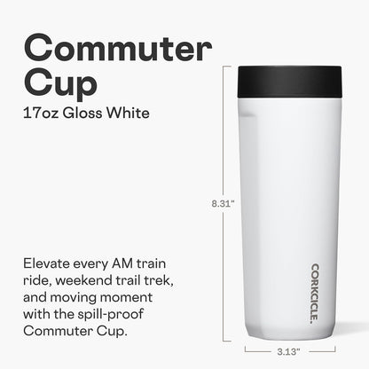 Commuter Cup Travel Mug - Insulated Coffee Mug with Lid - Keeps Drinks Cold 18 Hours - 360° Spill-Proof Sip Lid - Holiday Gift - Great for Gifting Warmth - 17 oz - Burnt Wood