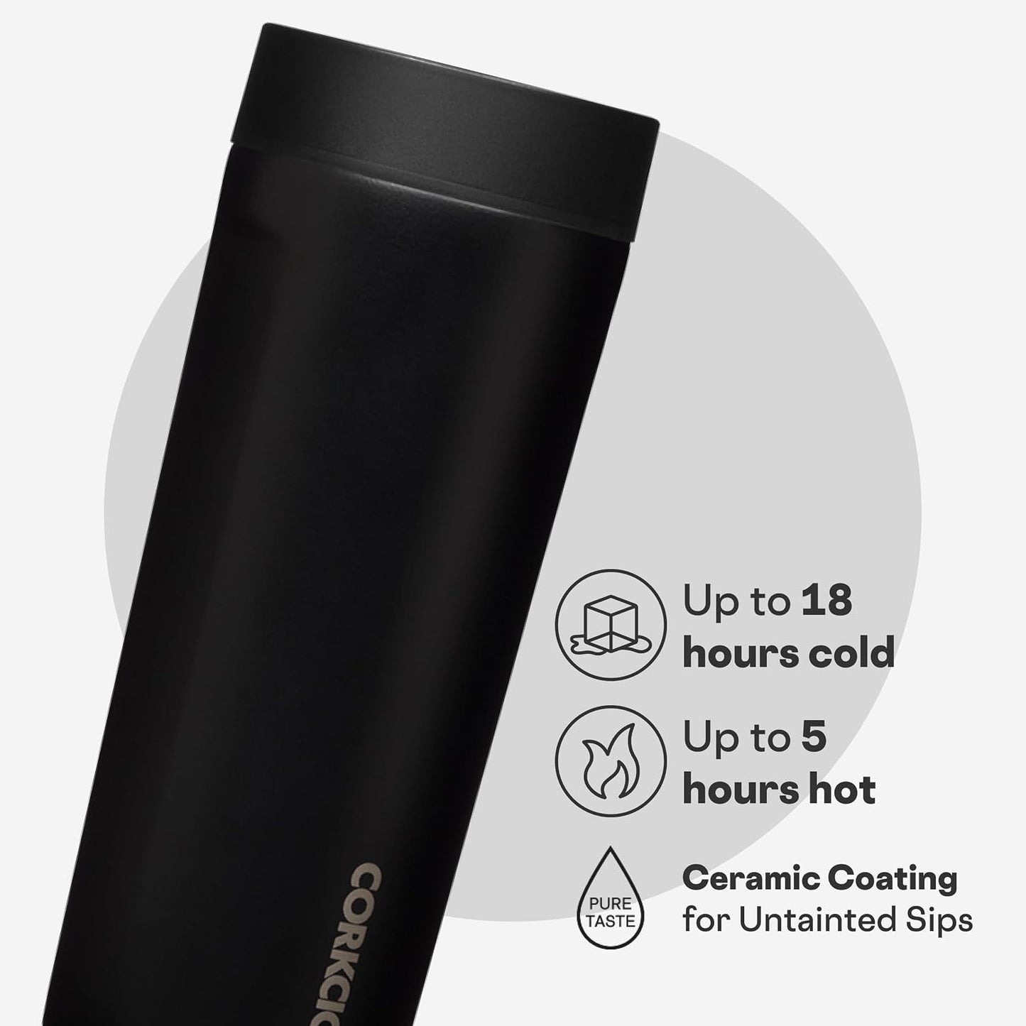 Commuter Cup Travel Mug - Insulated Coffee Mug with Lid - Keeps Drinks Cold 18 Hours - 360° Spill-Proof Sip Lid - Holiday Gift - Great for Gifting Warmth - 17 oz - Burnt Wood