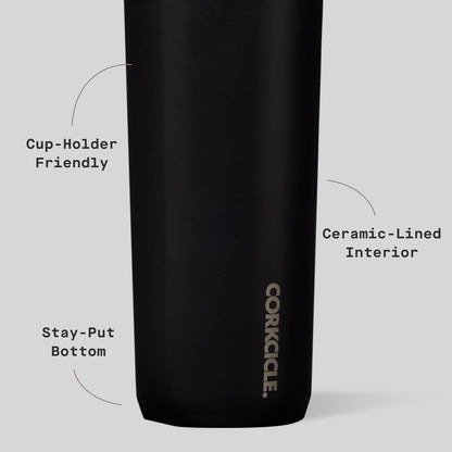 Commuter Cup Travel Mug - Insulated Coffee Mug with Lid - Keeps Drinks Cold 18 Hours - 360° Spill-Proof Sip Lid - Holiday Gift - Great for Gifting Warmth - 17 oz - Burnt Wood