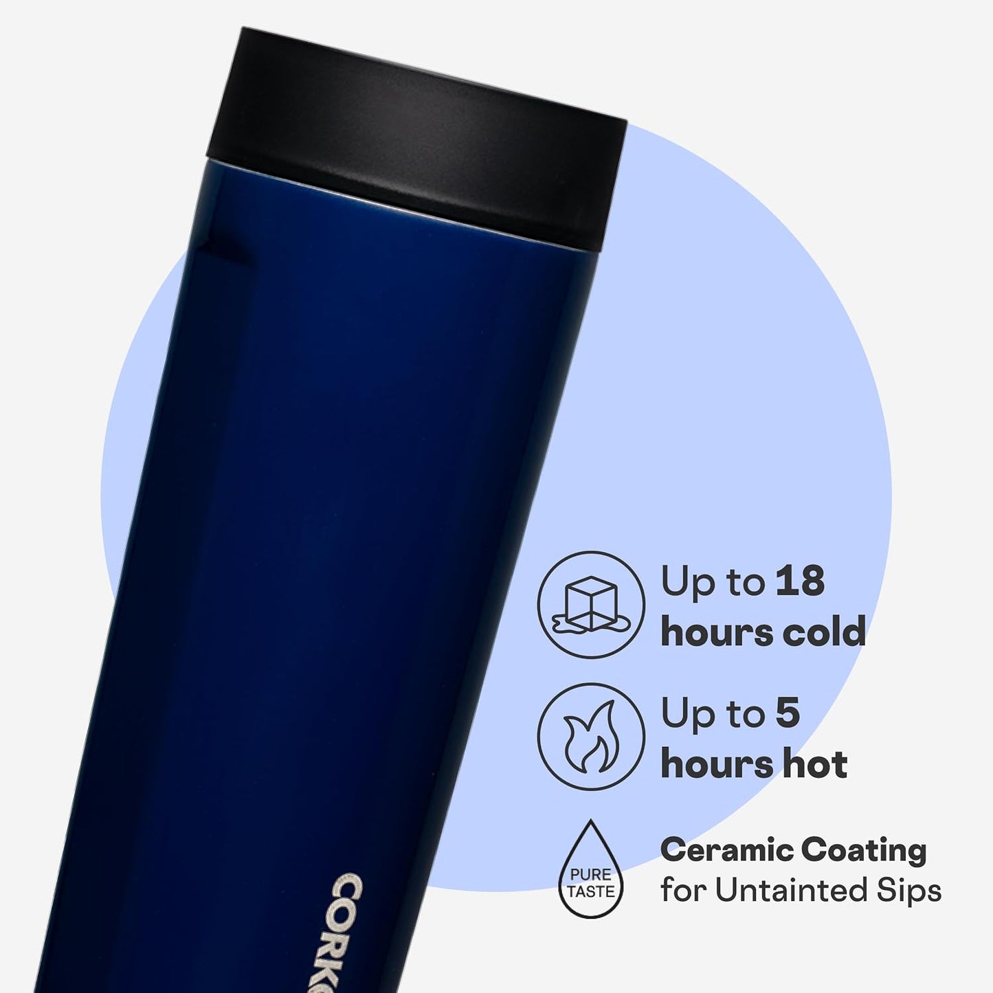 Commuter Cup Travel Mug - Insulated Coffee Mug with Lid - Keeps Drinks Cold 18 Hours - 360° Spill-Proof Sip Lid - Holiday Gift - Great for Gifting Warmth - 17 oz - Burnt Wood