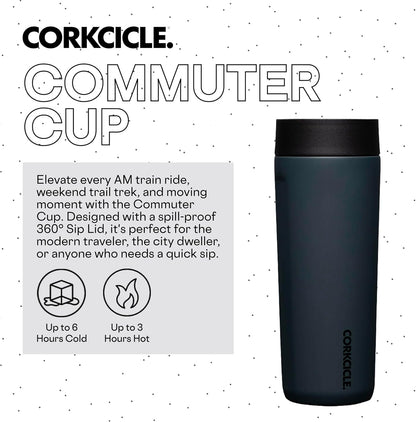 Commuter Cup Travel Mug - Insulated Coffee Mug with Lid - Keeps Drinks Cold 18 Hours - 360° Spill-Proof Sip Lid - Holiday Gift - Great for Gifting Warmth - 17 oz - Burnt Wood
