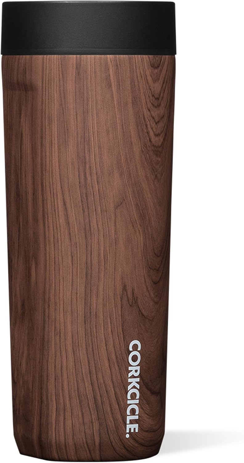 Commuter Cup Travel Mug - Insulated Coffee Mug with Lid - Keeps Drinks Cold 18 Hours - 360° Spill-Proof Sip Lid - Holiday Gift - Great for Gifting Warmth - 17 oz - Burnt Wood