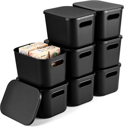 8 Pieces Storage Bins, 10.2 x 7 x 6.3 Inch, Blue