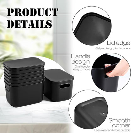 8 Pieces Storage Bins, 10.2 x 7 x 6.3 Inch, Blue