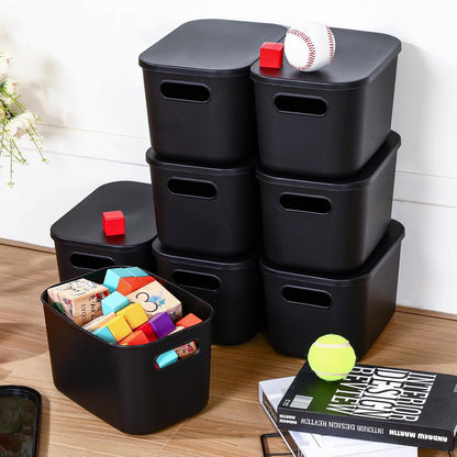 8 Pieces Storage Bins, 10.2 x 7 x 6.3 Inch, Blue