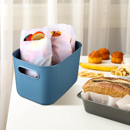 8 Pieces Storage Bins, 10.2 x 7 x 6.3 Inch, Blue