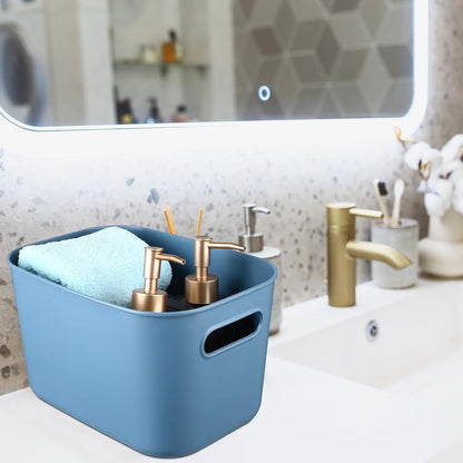 8 Pieces Storage Bins, 10.2 x 7 x 6.3 Inch, Blue