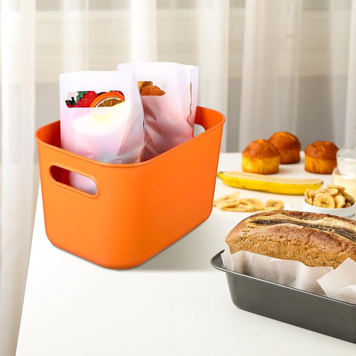 8 Pieces Storage Bins, 10.2 x 7 x 6.3 Inch, Blue