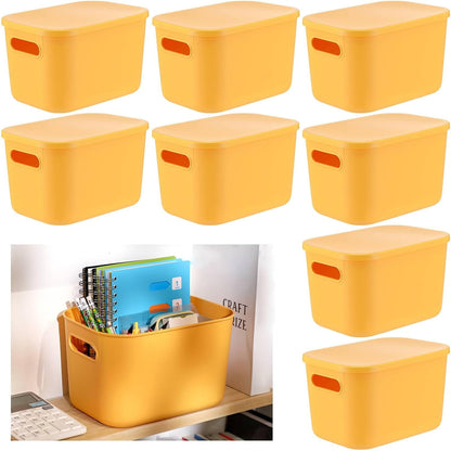 8 Pieces Storage Bins, 10.2 x 7 x 6.3 Inch, Blue