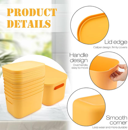 8 Pieces Storage Bins, 10.2 x 7 x 6.3 Inch, Blue