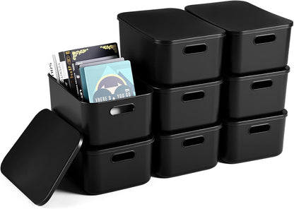 8 Pieces Storage Bins, 10.2 x 7 x 6.3 Inch, Blue