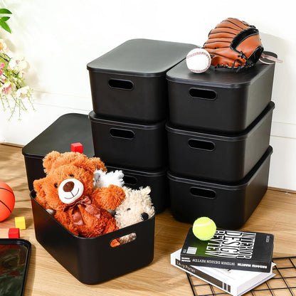 8 Pieces Storage Bins, 10.2 x 7 x 6.3 Inch, Blue