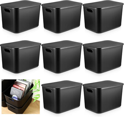 8 Pieces Storage Bins, 10.2 x 7 x 6.3 Inch, Blue