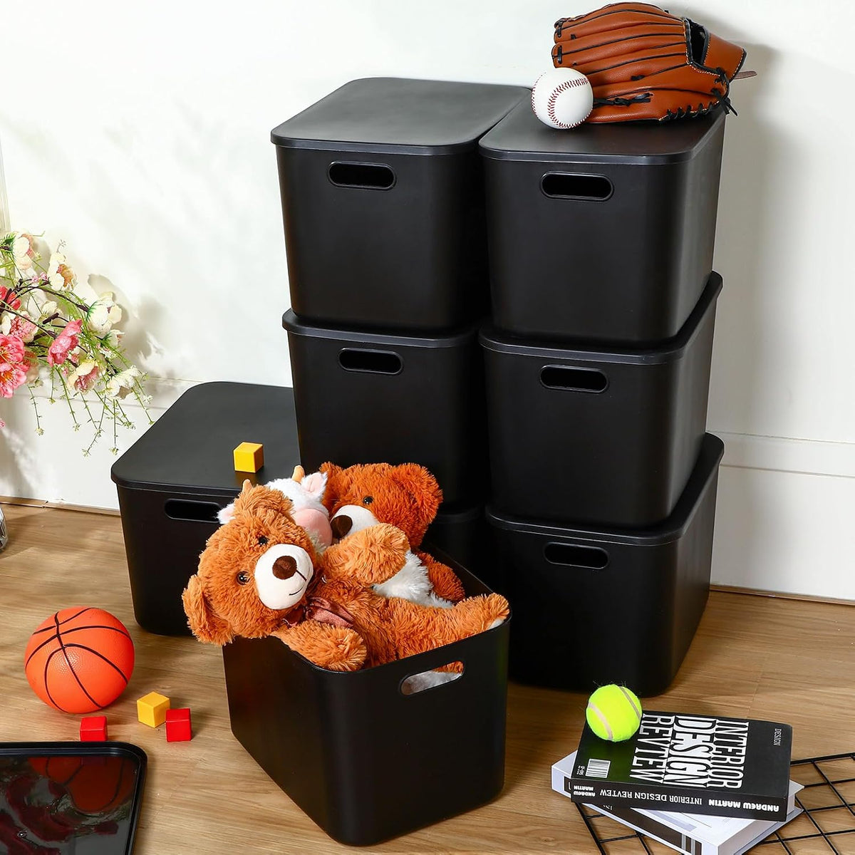 8 Pieces Storage Bins, 10.2 x 7 x 6.3 Inch, Blue