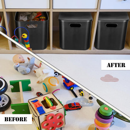 8 Pieces Storage Bins, 10.2 x 7 x 6.3 Inch, Blue