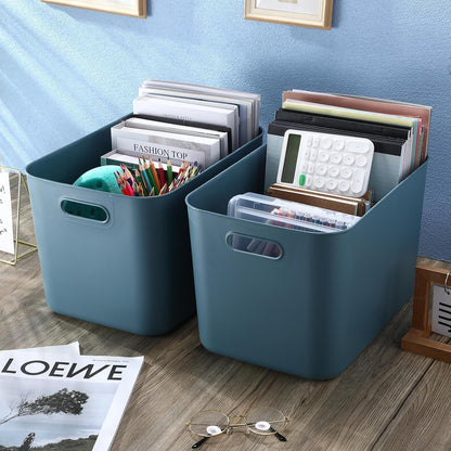 8 Pieces Storage Bins, 10.2 x 7 x 6.3 Inch, Blue