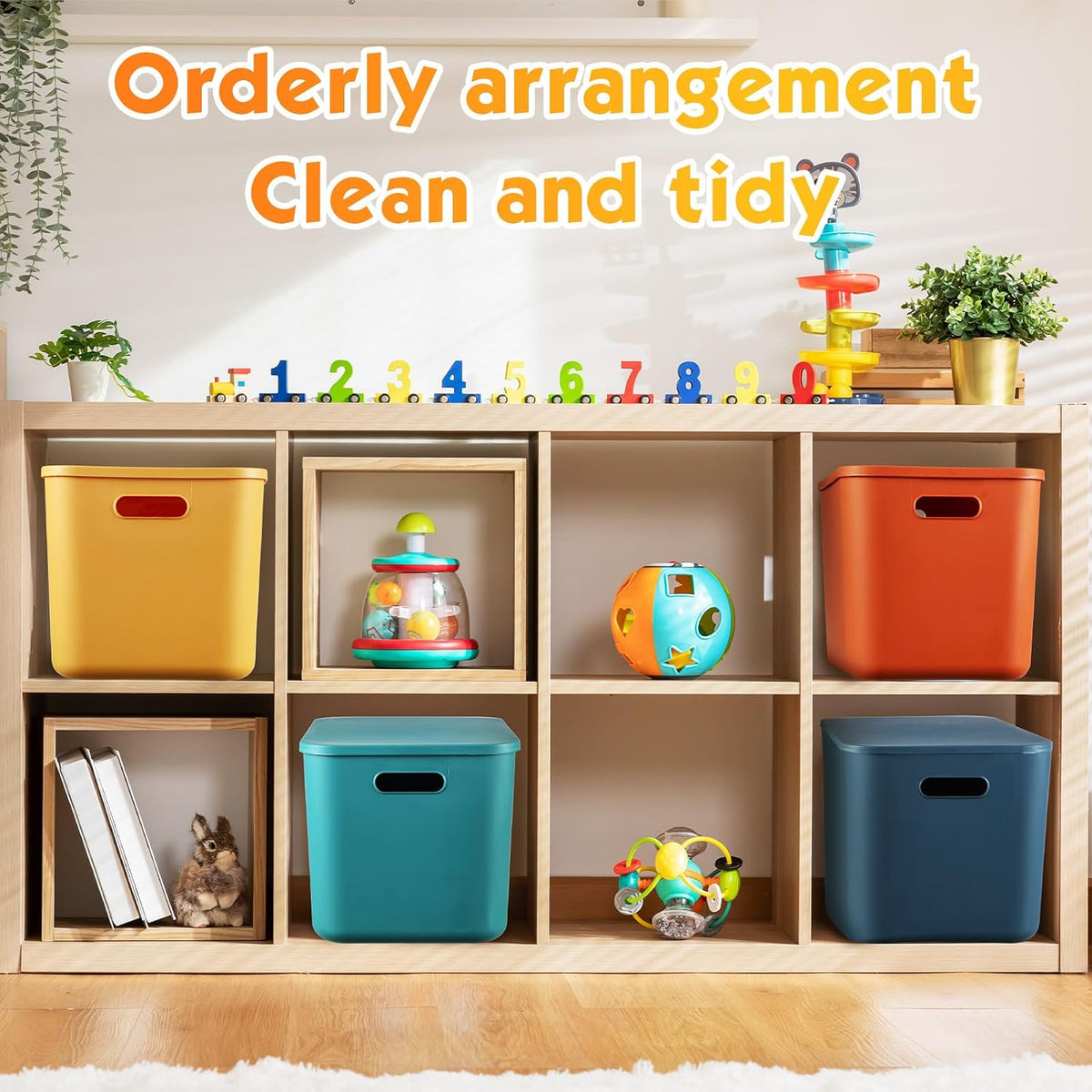 8 Pieces Storage Bins, 10.2 x 7 x 6.3 Inch, Blue