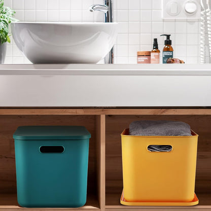 8 Pieces Storage Bins, 10.2 x 7 x 6.3 Inch, Blue