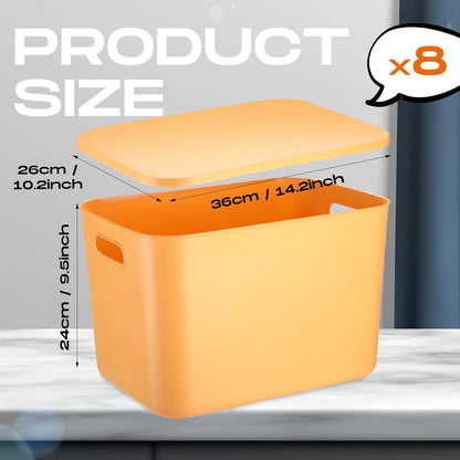 8 Pieces Storage Bins, 10.2 x 7 x 6.3 Inch, Blue