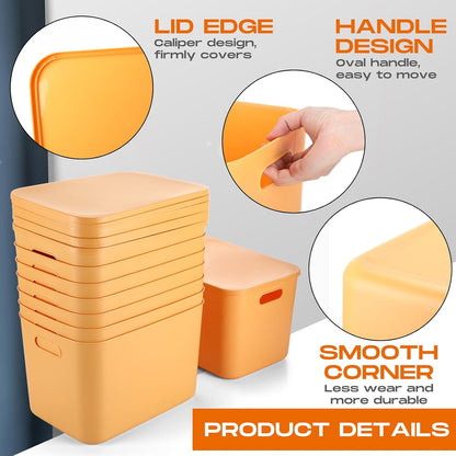 8 Pieces Storage Bins, 10.2 x 7 x 6.3 Inch, Blue