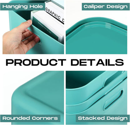8 Pieces Storage Bins, 10.2 x 7 x 6.3 Inch, Blue