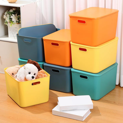 8 Pieces Storage Bins, 10.2 x 7 x 6.3 Inch, Blue