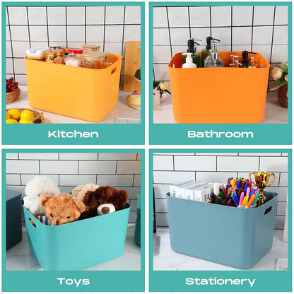 8 Pieces Storage Bins, 10.2 x 7 x 6.3 Inch, Blue