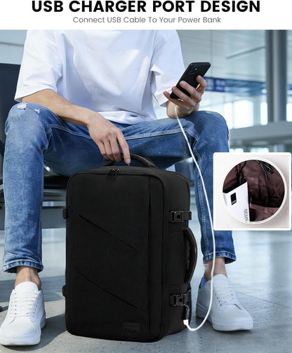 Travel Carry on Backpack, Large 40L Personal Item Travel Bag for Men & Women Flight Approved with 3 Packing Cubes, Suitcase Water Resistant Luggage Daypack Business Weekender Bag