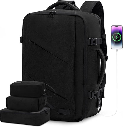 Travel Carry on Backpack, Large 40L Personal Item Travel Bag for Men & Women Flight Approved with 3 Packing Cubes, Suitcase Water Resistant Luggage Daypack Business Weekender Bag