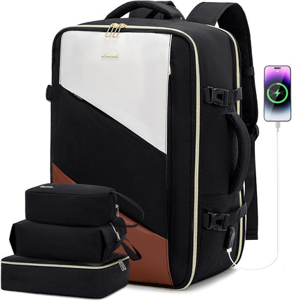 Travel Carry on Backpack, Large 40L Personal Item Travel Bag for Men & Women Flight Approved with 3 Packing Cubes, Suitcase Water Resistant Luggage Daypack Business Weekender Bag