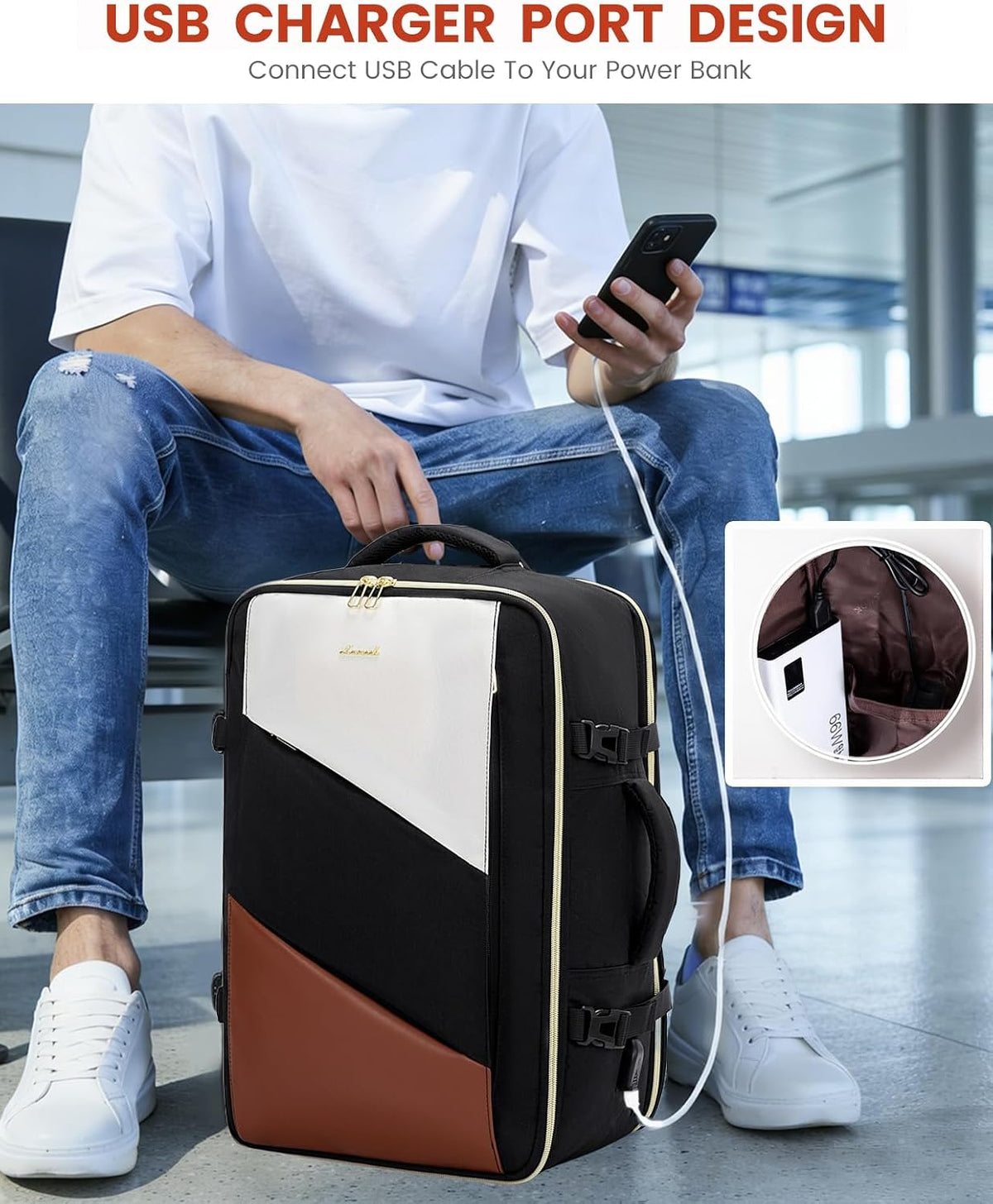 Travel Carry on Backpack, Large 40L Personal Item Travel Bag for Men & Women Flight Approved with 3 Packing Cubes, Suitcase Water Resistant Luggage Daypack Business Weekender Bag