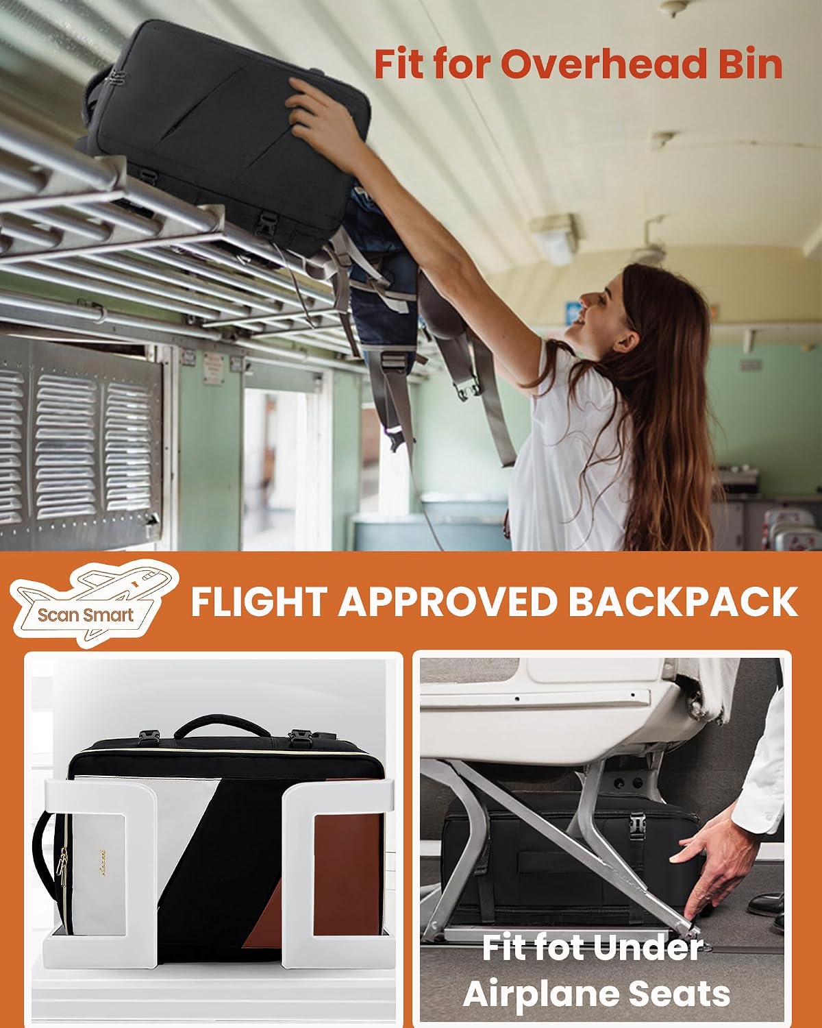 Travel Carry on Backpack, Large 40L Personal Item Travel Bag for Men & Women Flight Approved with 3 Packing Cubes, Suitcase Water Resistant Luggage Daypack Business Weekender Bag
