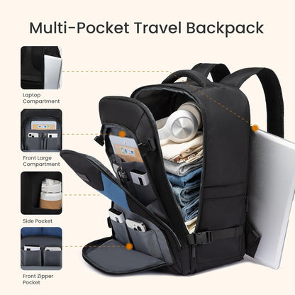 Travel Carry on Backpack, Large 40L Personal Item Travel Bag for Men & Women Flight Approved with 3 Packing Cubes, Suitcase Water Resistant Luggage Daypack Business Weekender Bag
