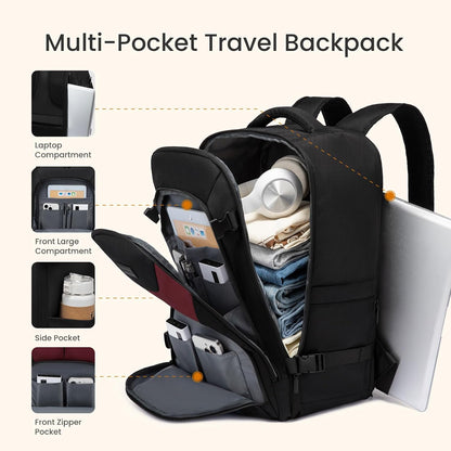 Travel Carry on Backpack, Large 40L Personal Item Travel Bag for Men & Women Flight Approved with 3 Packing Cubes, Suitcase Water Resistant Luggage Daypack Business Weekender Bag