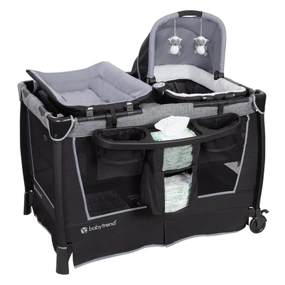 Retreat Nursery Center Playard, Bassinet & Storage, Mint Green