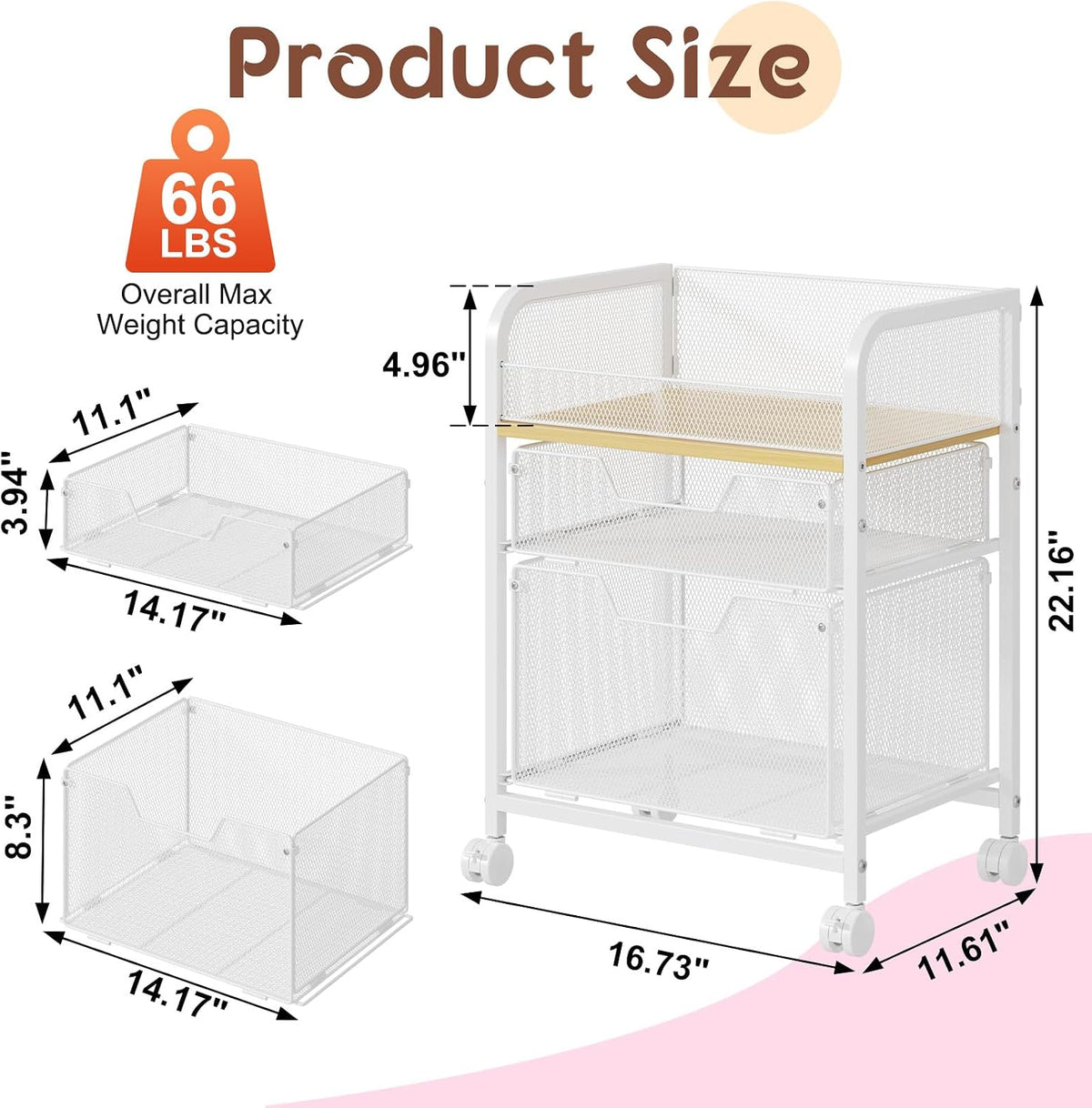 4-Tier Rolling Utility Cart with 3 Drawers-Craft Organizers and Storage with 360° Lockable Wheels,Art Supply Storage Organizer for Art Supplies, Store for Brushes & Paints & Artifacts Patent Pending