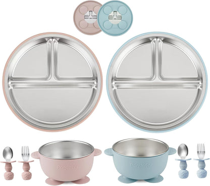 8PCS Baby Feeding Set ＆ 6 Pieces Baby Spoon Fork