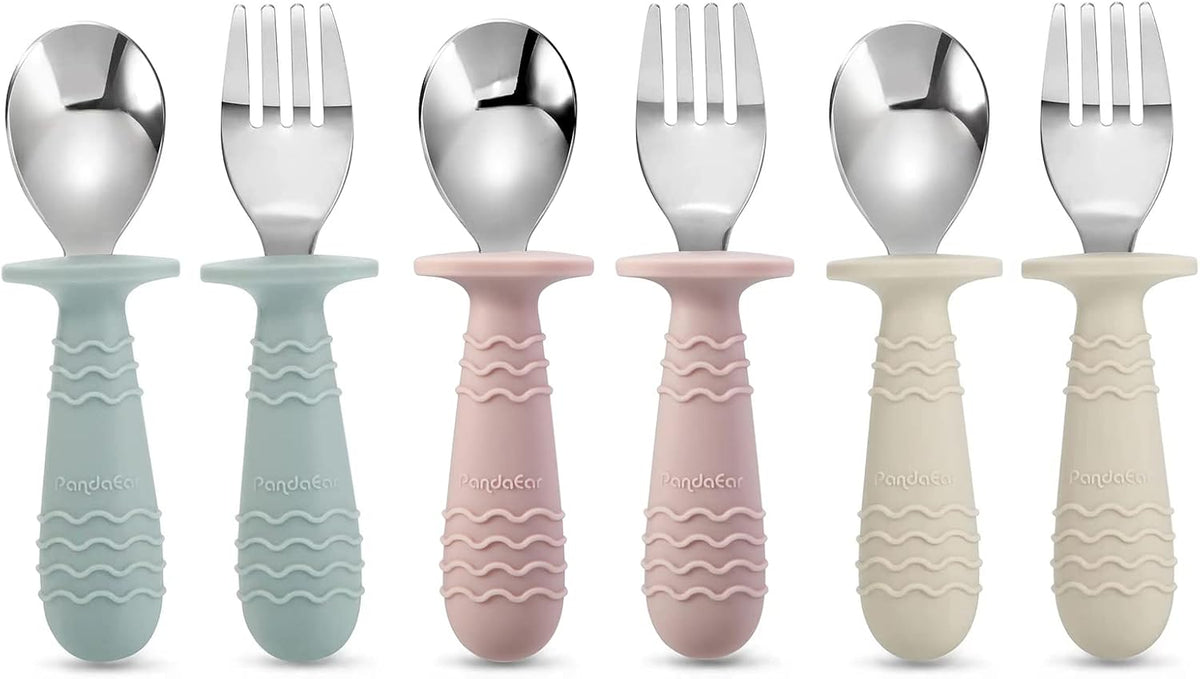 8PCS Baby Feeding Set ＆ 6 Pieces Baby Spoon Fork