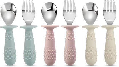 8PCS Baby Feeding Set ＆ 6 Pieces Baby Spoon Fork