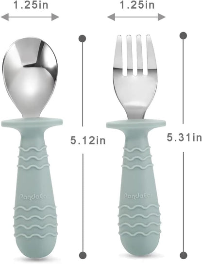 8PCS Baby Feeding Set ＆ 6 Pieces Baby Spoon Fork