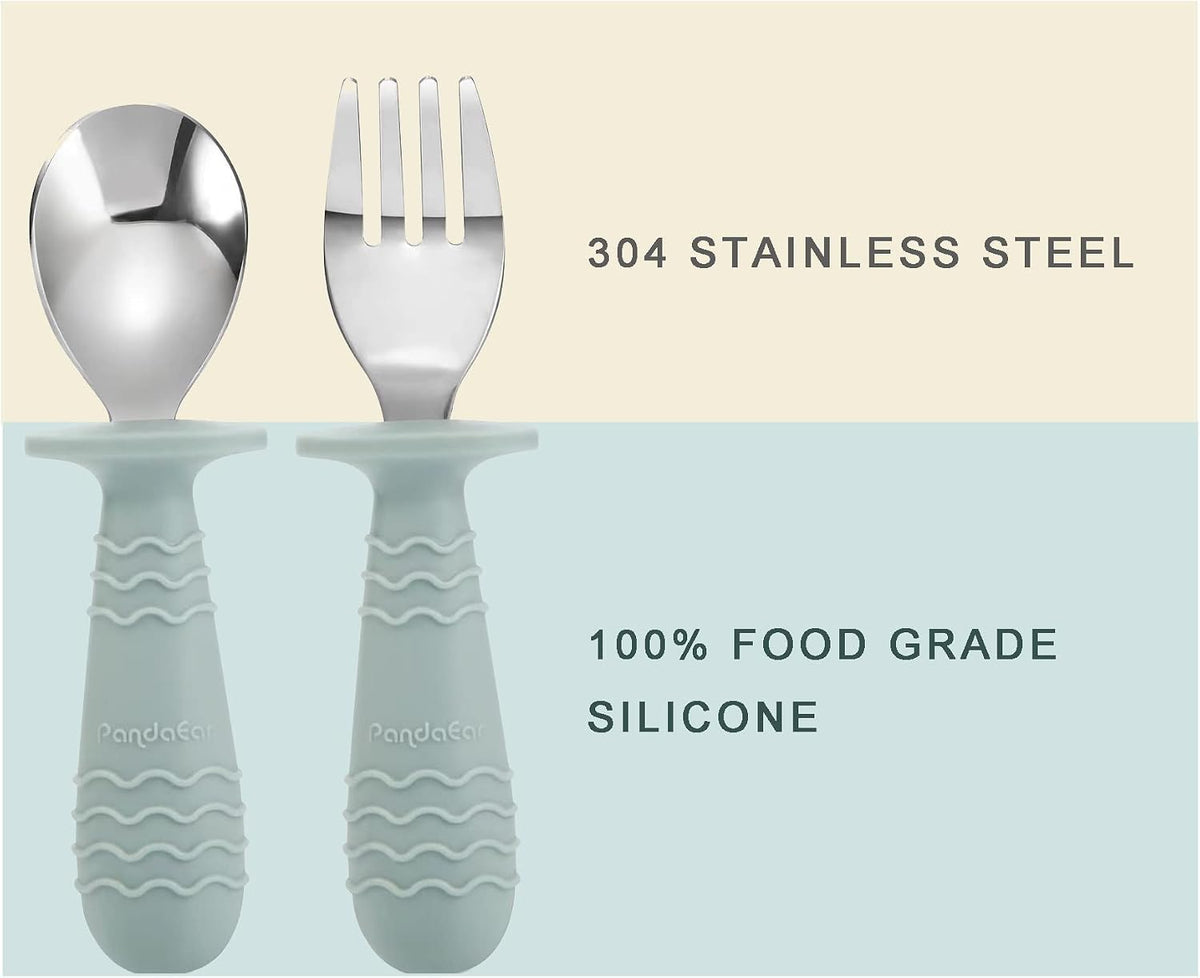 8PCS Baby Feeding Set ＆ 6 Pieces Baby Spoon Fork