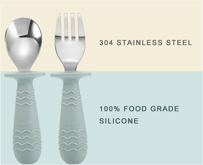 8PCS Baby Feeding Set ＆ 6 Pieces Baby Spoon Fork