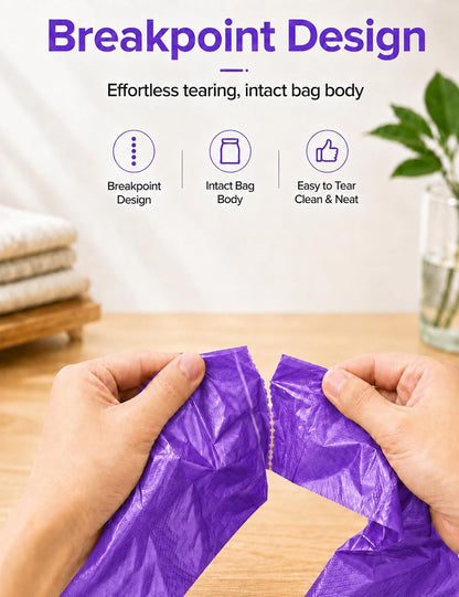 Large Adult Diaper Disposal Bags 23"x18" with Wall Mount Storage Box, 96 Pcs Disposable Diaper Sacks, Odor Lock to Reduce Embarrassment, Travel & Incontinence Disposal Bags for Home & Travel, Purple