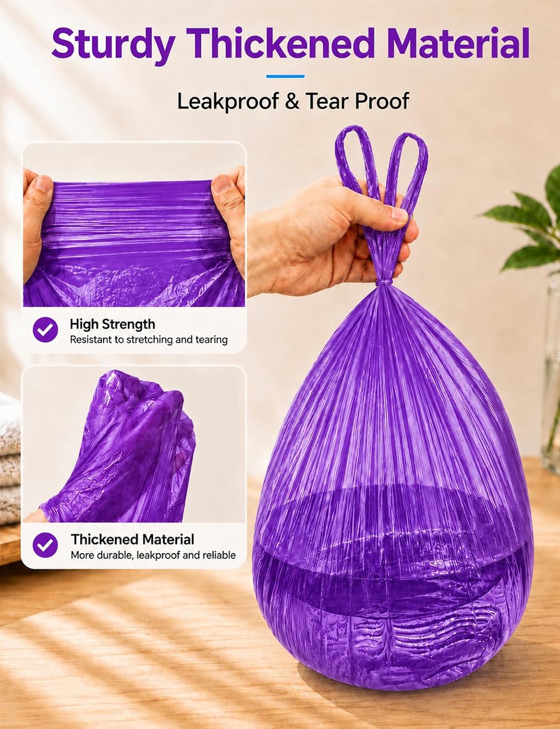 Large Adult Diaper Disposal Bags 23"x18" with Wall Mount Storage Box, 96 Pcs Disposable Diaper Sacks, Odor Lock to Reduce Embarrassment, Travel & Incontinence Disposal Bags for Home & Travel, Purple