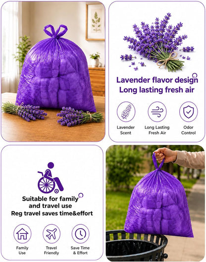 Large Adult Diaper Disposal Bags 23"x18" with Wall Mount Storage Box, 96 Pcs Disposable Diaper Sacks, Odor Lock to Reduce Embarrassment, Travel & Incontinence Disposal Bags for Home & Travel, Purple